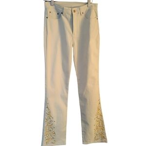 Diane Gilman DG2 Jeans Cream With Embellishments 4